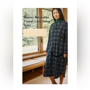 Marimekko x Uniqlo Limited Edition Flannel Long Sleeve
Polka Dot Dress, Small
